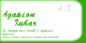 agapion kuhar business card